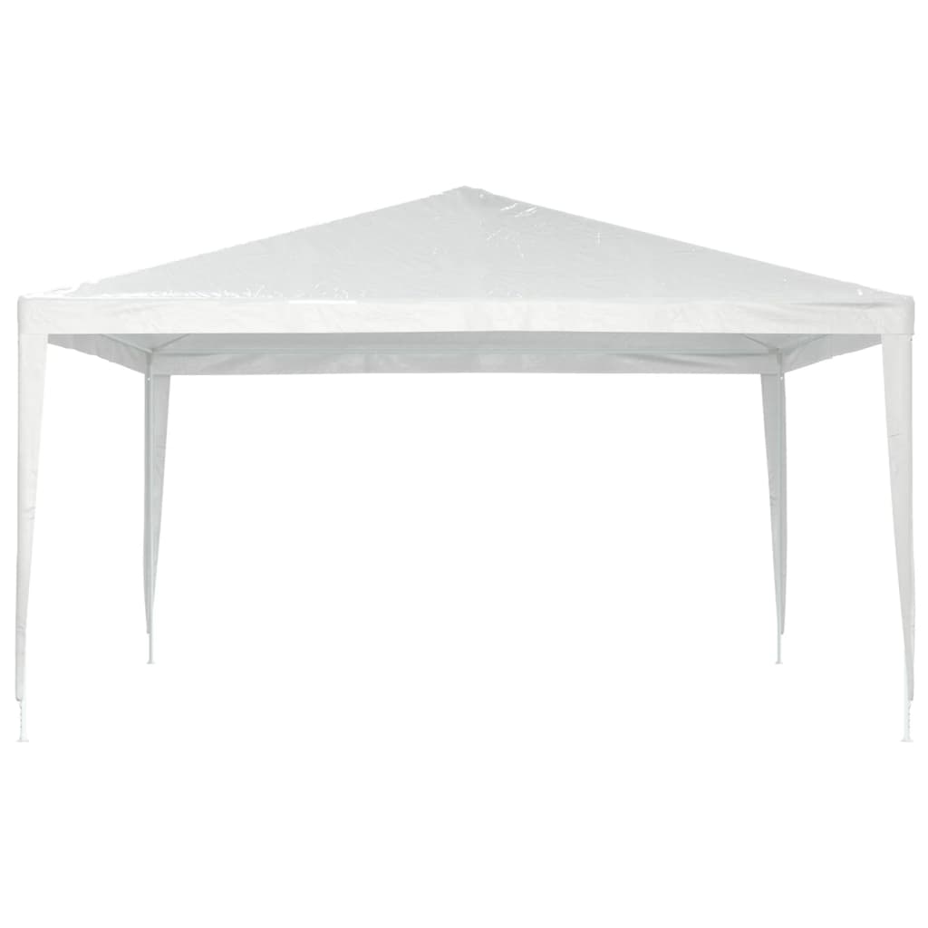 White 13.1x13.1 ft UV-resistant party tent with metal frame.