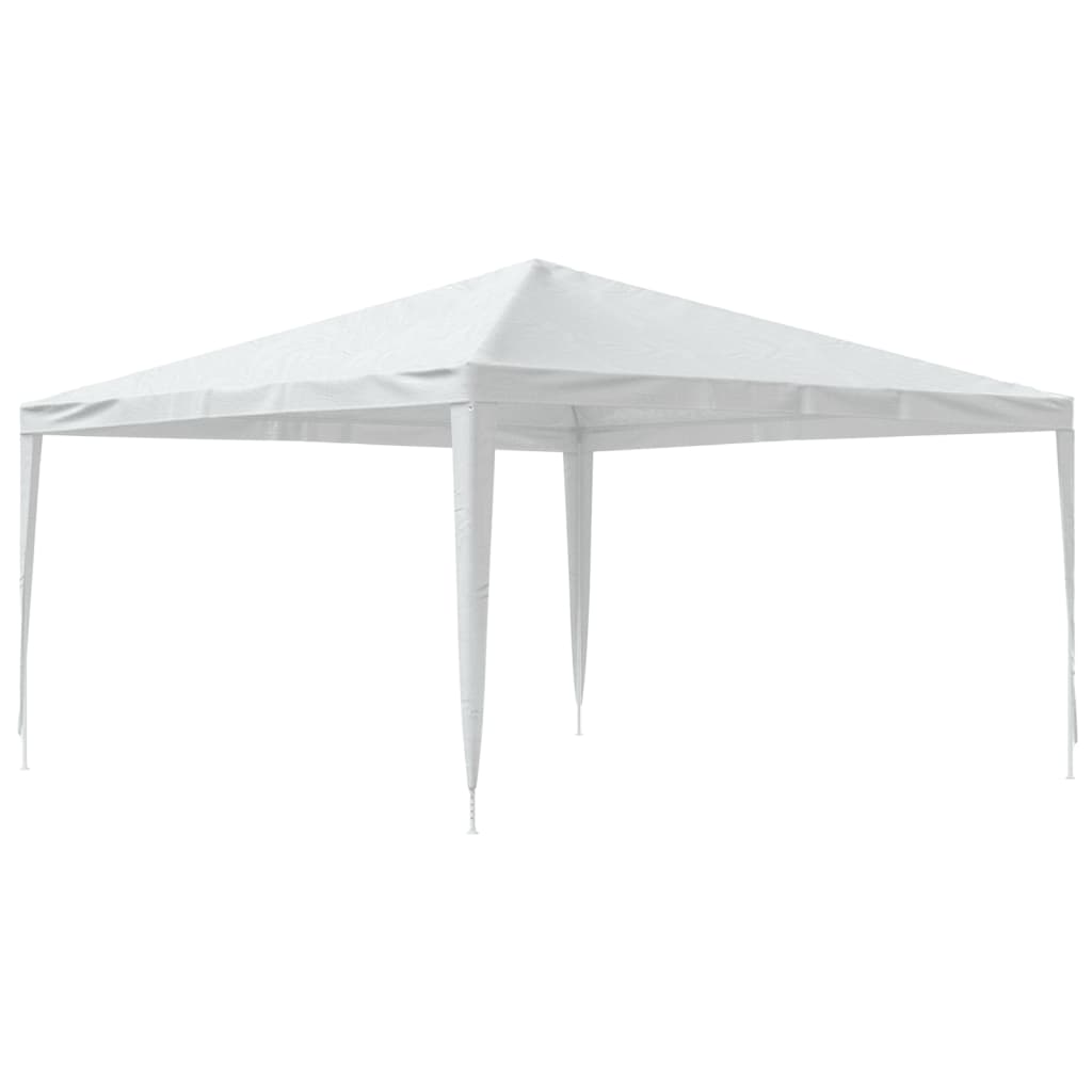 White 13.1x13.1 ft UV-resistant party tent with powder-coated iron frame.