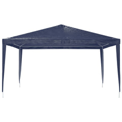 A blue 13.1x13.1 ft pop-up party tent with peaked canopy and sturdy frame.
