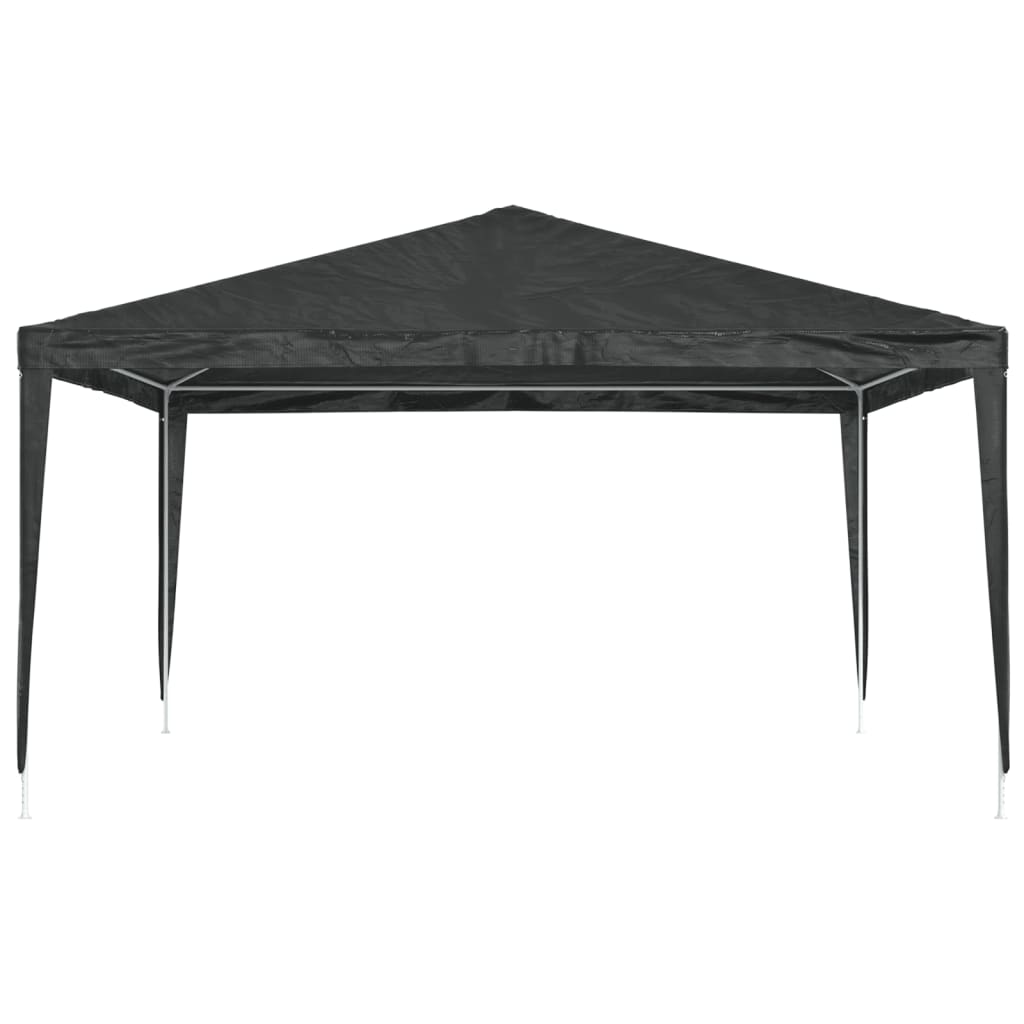 A black 13.1x13.1 ft party tent with UV and water-resistant canopy and steel frame.