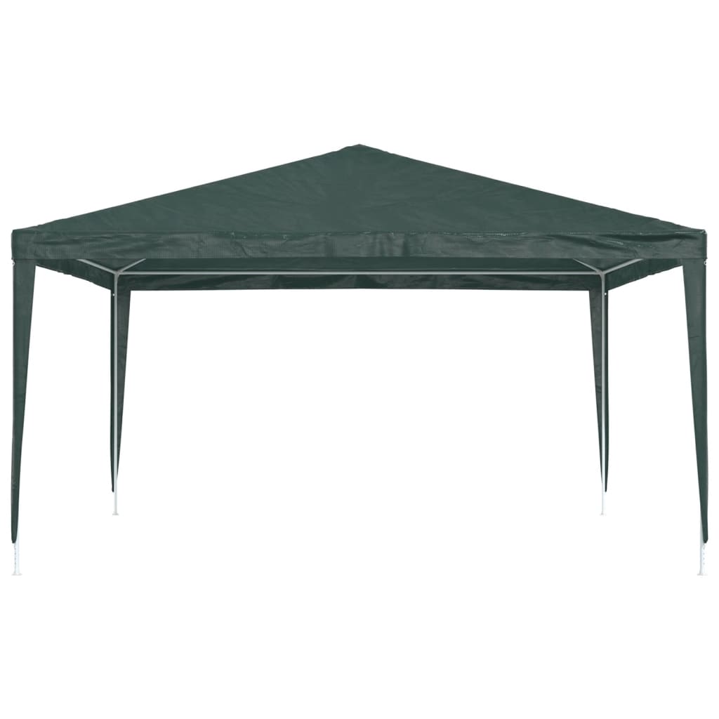 A green 13.1x13.1 ft PE party tent with UV and water-resistant canopy and steel frame.