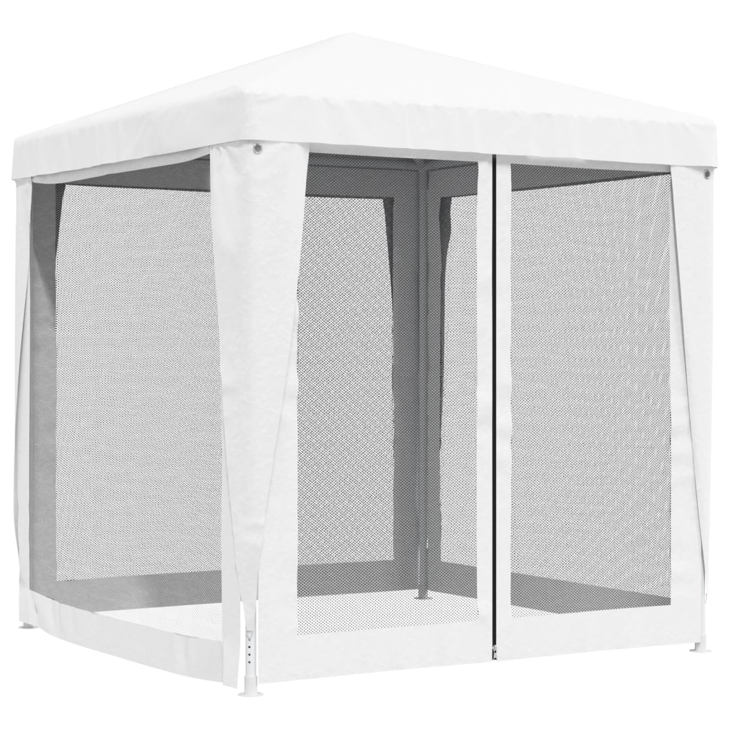Party Tent with 4 Mesh Sidewalls 6.6'x6.6' White