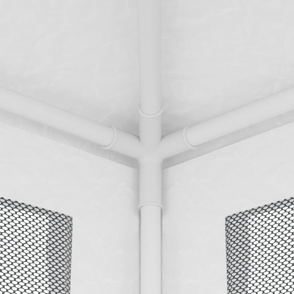 Party Tent with 4 Mesh Sidewalls 6.6'x6.6' White