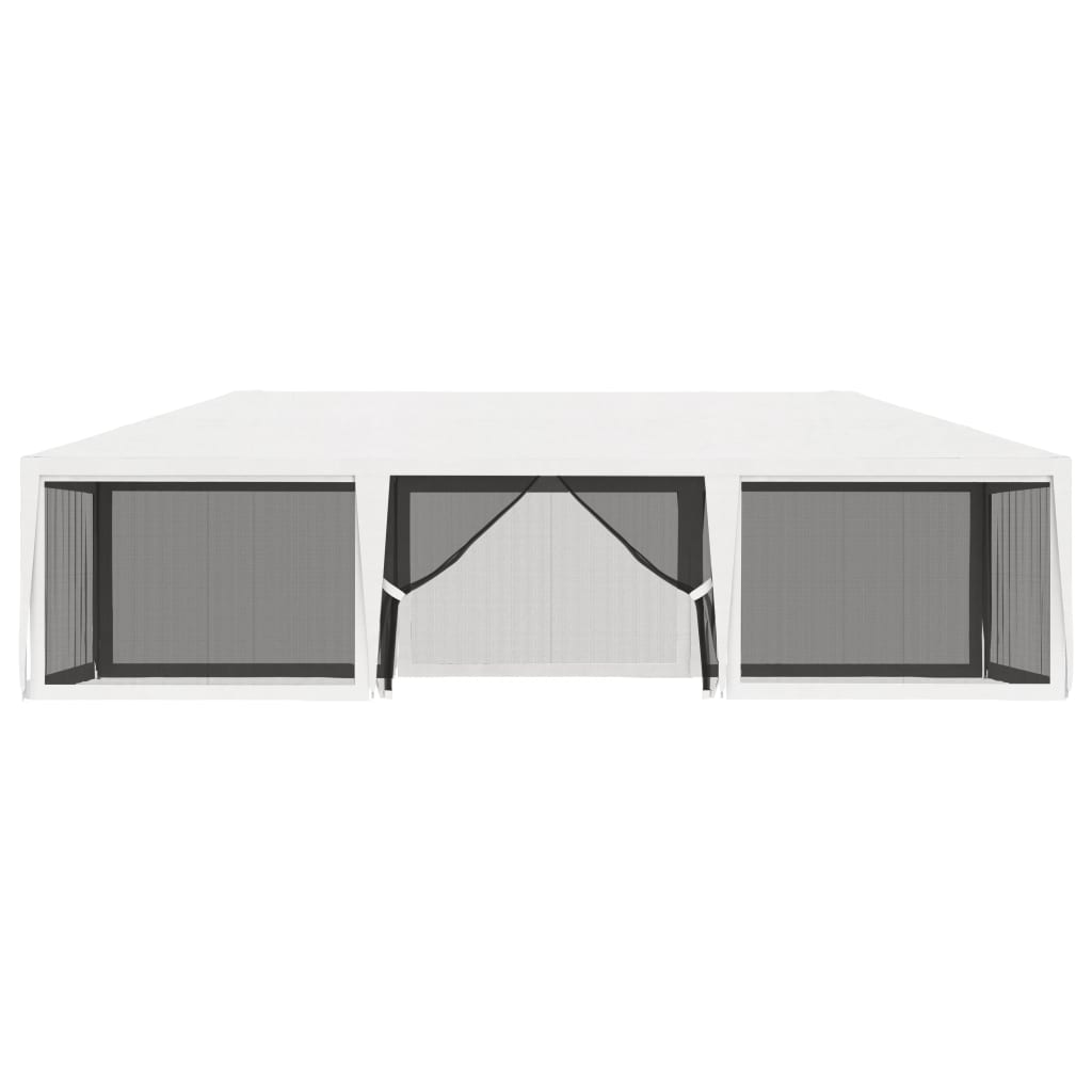 Party Tent with 4 Mesh Sidewalls 13.1'x29.5' White