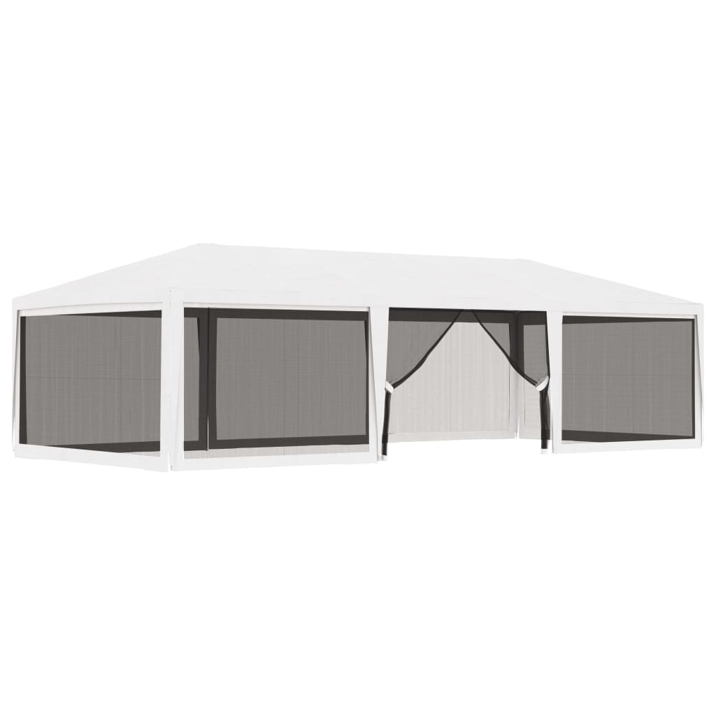 Party Tent with 4 Mesh Sidewalls 13.1'x29.5' White