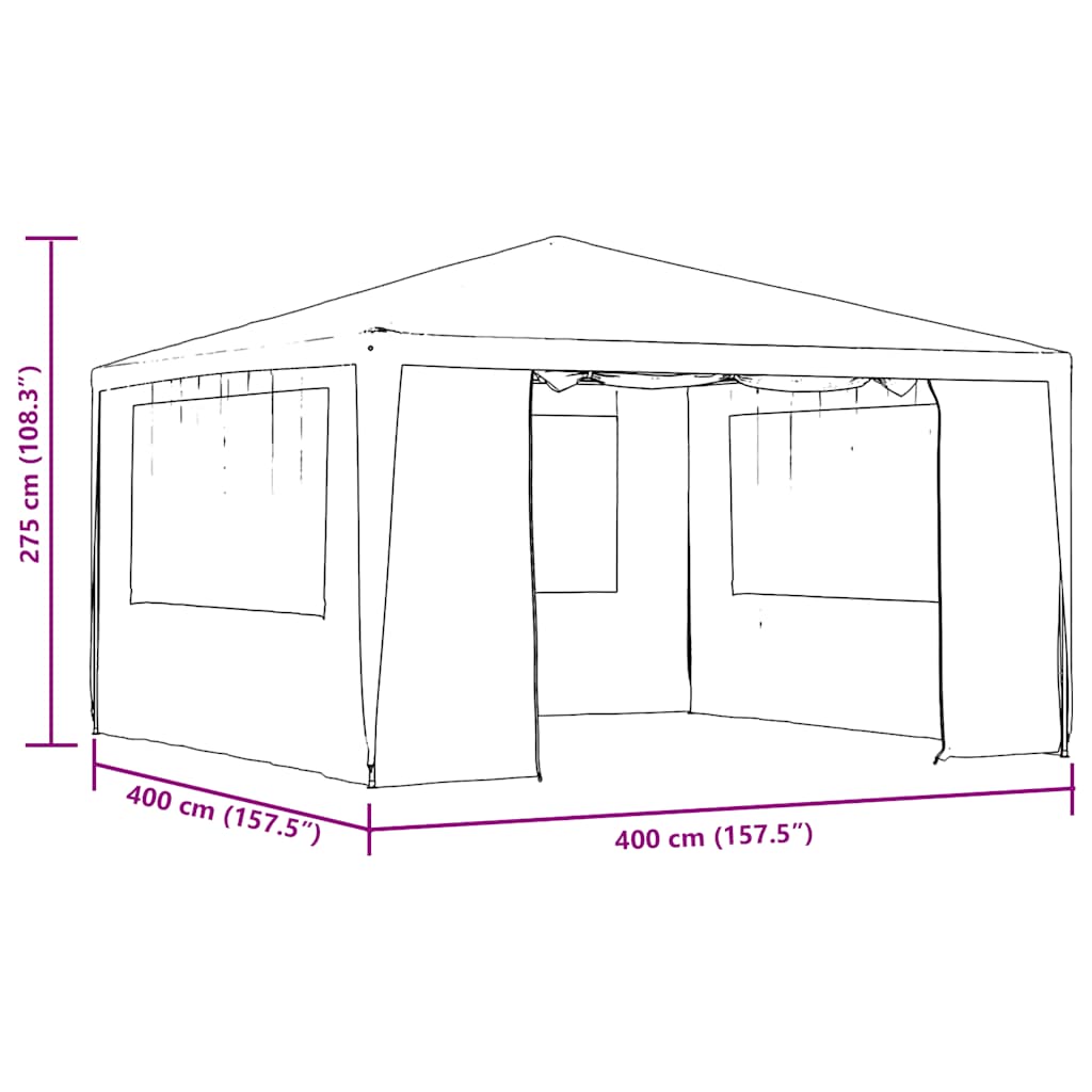 Professional Party Tent with Side Walls 13.1'x13.1' Anthracite 0.3 oz/ft??