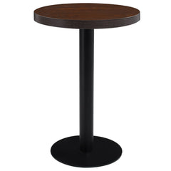 Bistro Table Dark Brown and Black MDF Top, Steel Legs Medium