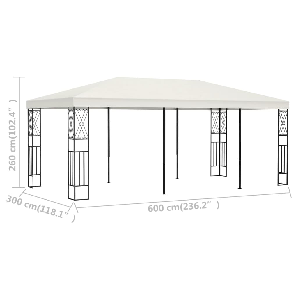 Gazebo 9.8'x19.6' Cream Fabric