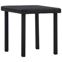 Garden Table Brown Poly Rattan, Powder-Coated Steel Small Durable