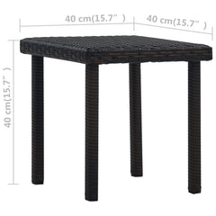 Garden Table Brown Poly Rattan, Powder-Coated Steel Small Durable