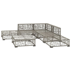 Patio Sofa Set Set of 6 Gray PE Rattan Medium Modular