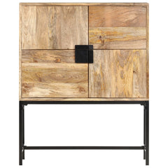 Highboard Brown and black Solid mango wood