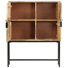 Highboard Brown and black Solid mango wood