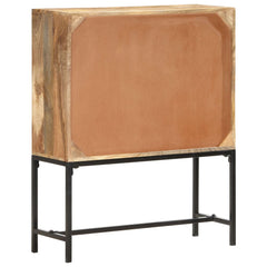 Highboard Brown and black Solid mango wood