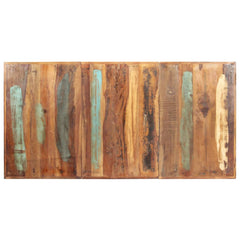 Dining Table Varied wood colors and black legs Reclaimed wood