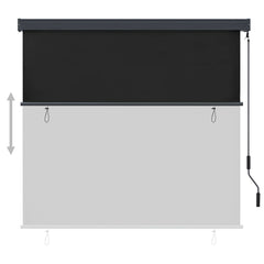 Anthracite outdoor roller blind 63x98 with hand crank and aluminum front bar.