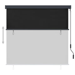 Anthracite outdoor roller blind with hand crank, measuring 66.9x98.4 inches.