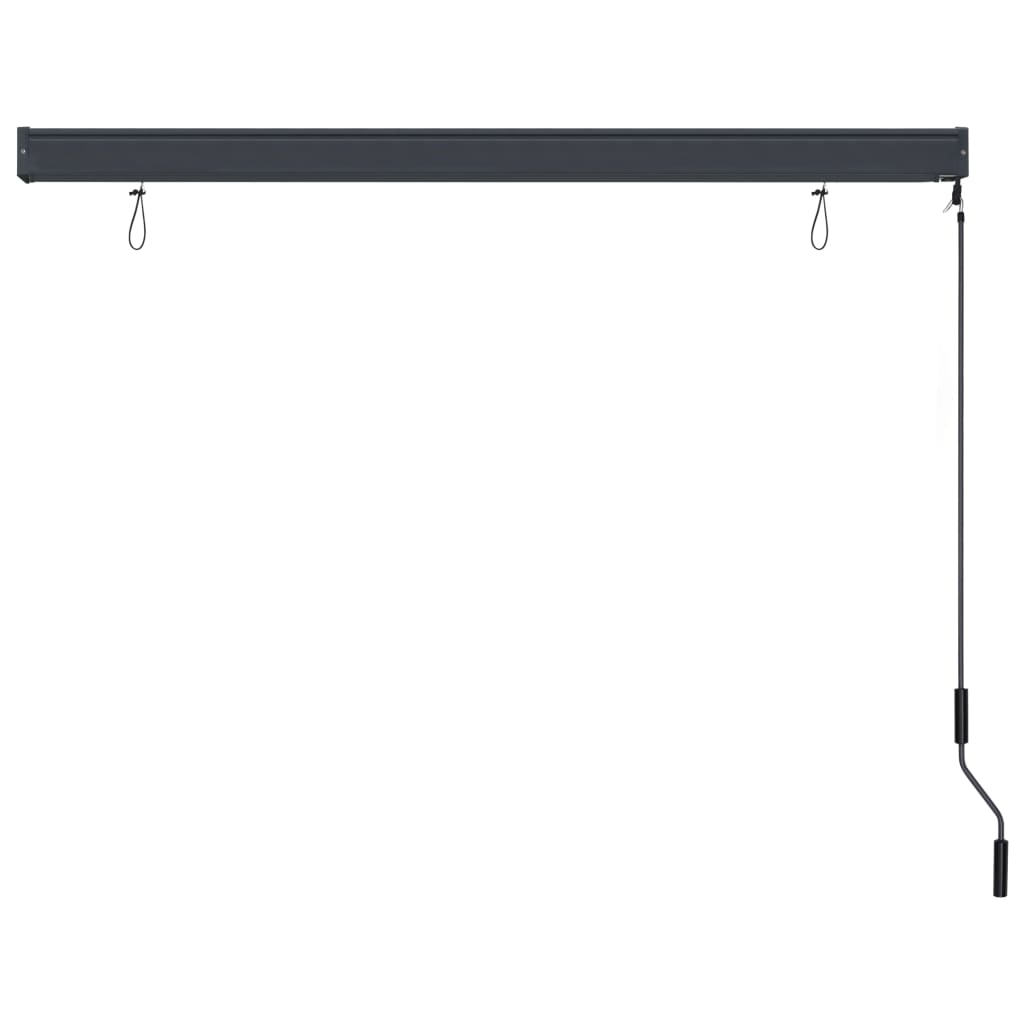 Anthracite outdoor roller blind with hand crank, measuring 66.9x98.4 inches.