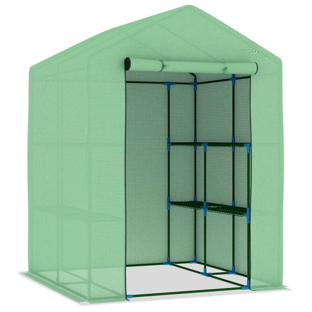 Greenhouse with Shelves Steel 56.3x56.3x76.8