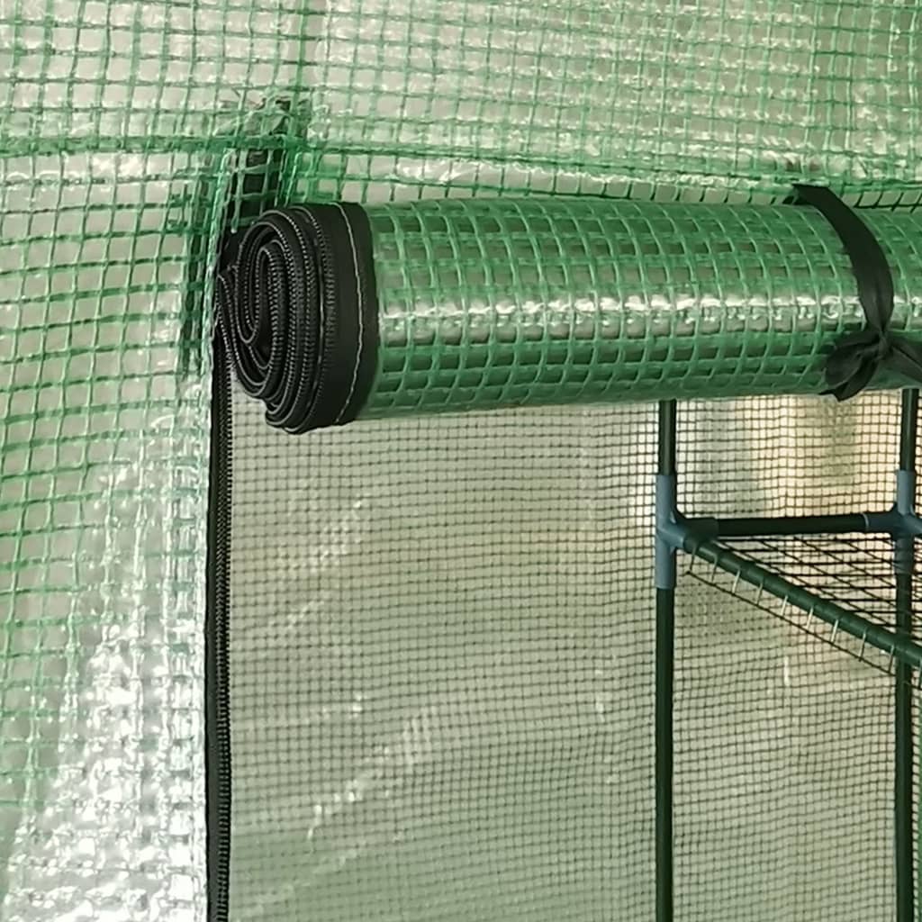 Greenhouse with Shelves Steel 56.3x56.3x76.8