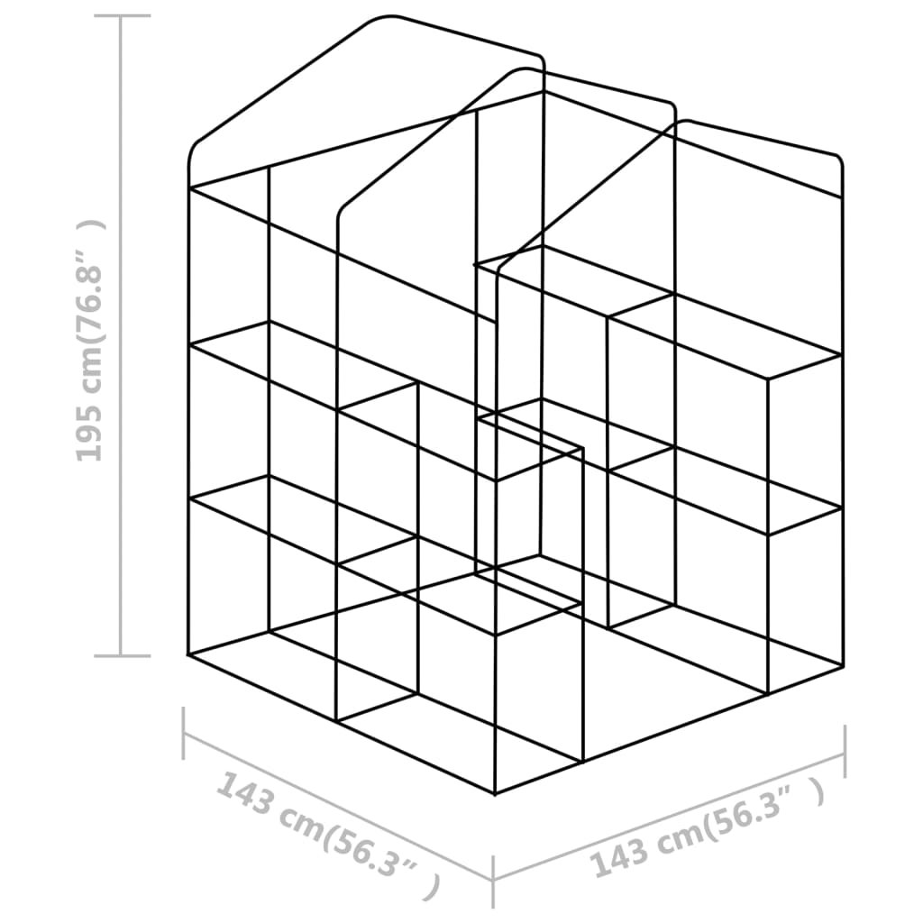 Greenhouse with Shelves Steel 56.3x56.3x76.8