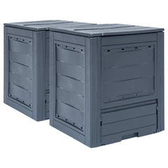 Garden Composters 2 pcs Gray 23.6x23.6x28.7 137.4 gal