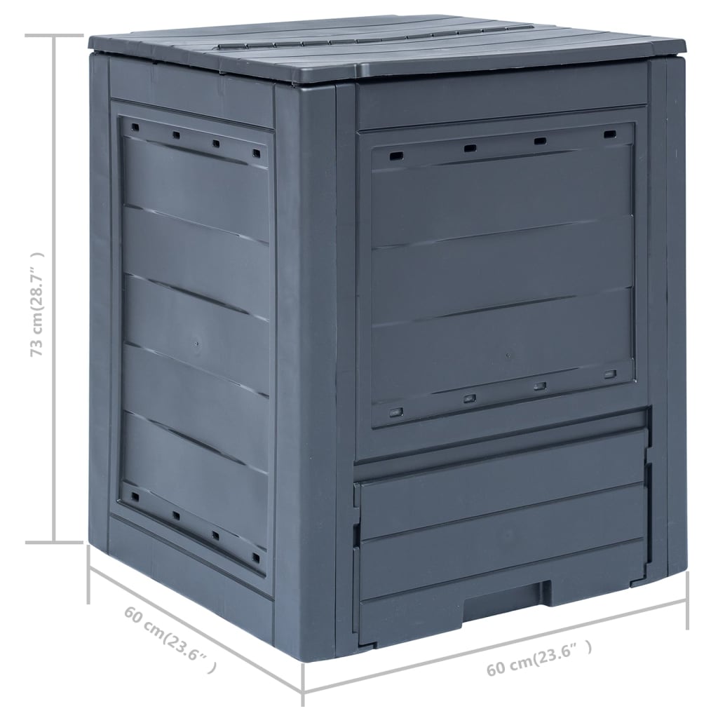 Garden Composters 3 pcs Gray 23.6x23.6x28.7 206.1 gal