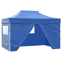 Professional Folding Party Tent with 4 Sidewalls 9.8'x13.1' Steel Blue
