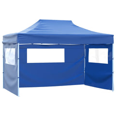 Professional Folding Party Tent with 4 Sidewalls 9.8'x13.1' Steel Blue