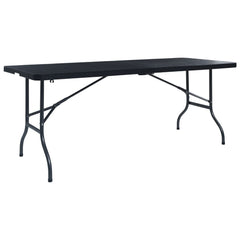 Folding Camping Table Black HDPE, Powder-coated steel Large