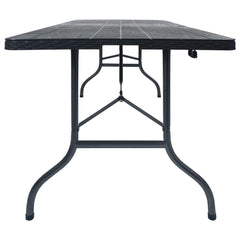 Folding Camping Table Black HDPE, Powder-coated steel Large