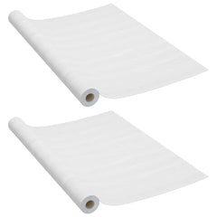 Two rolls of self-adhesive white wood PVC film, each 82.7x35.4 inches.