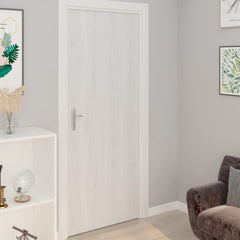 Self-adhesive white wood PVC door film, 82.7x35.4in, 2 pieces, applied to a door.
