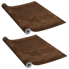 Two rolls of self-adhesive dark oak PVC door film, each 82.7 by 35.4 inches.