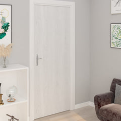 Self-adhesive PVC film with a white wood finish, ideal for furniture and wall updates.