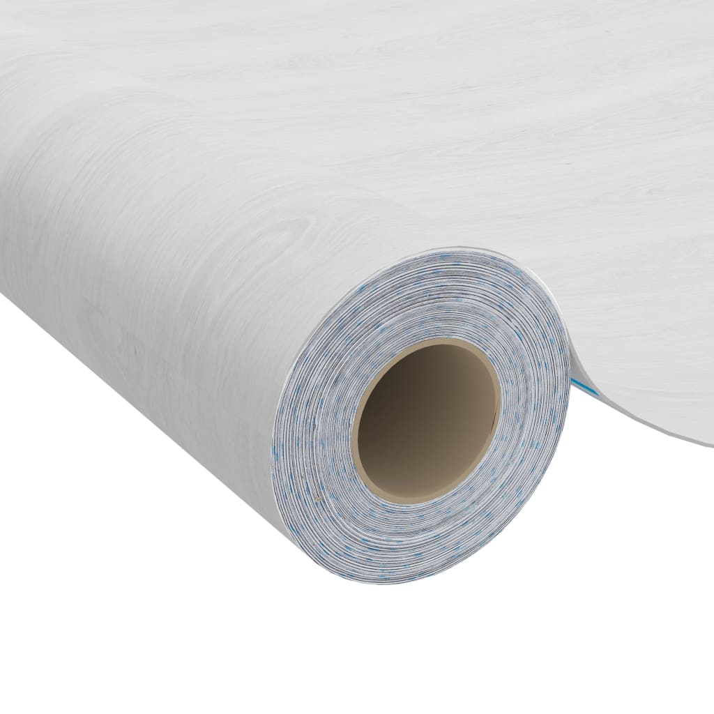 Bostome White Wood Self-Adhesive PVC Furniture Film with wood grain finish on a smooth surface.