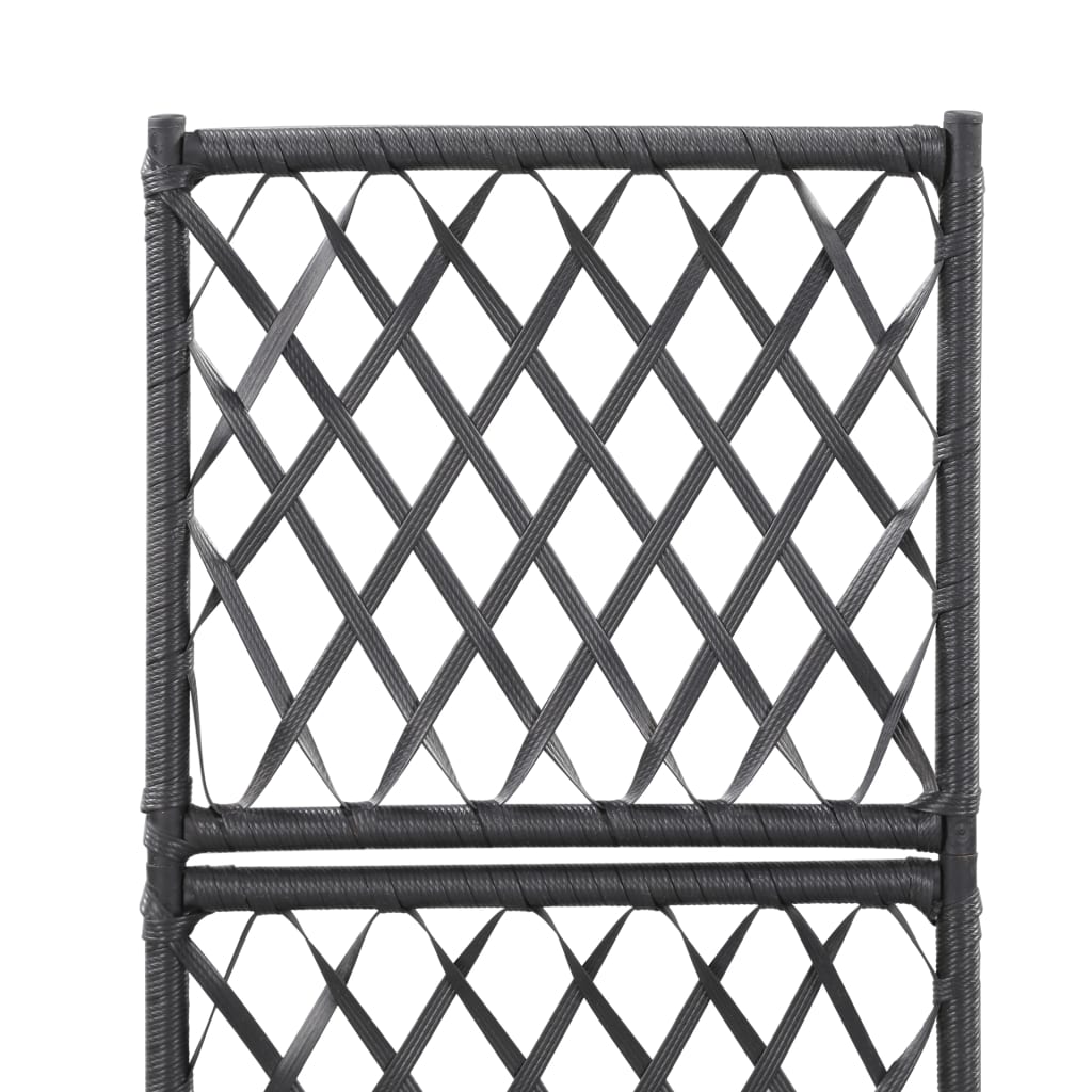 Trellis Raised Bed with 1 Pot 11.8x11.8x42.1 Poly Rattan Black
