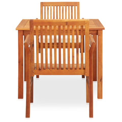 Outdoor Dining Set Brown frame Solid Acacia wood 3 Piece