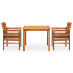 Outdoor Dining Set Brown frame with dark grey cushions