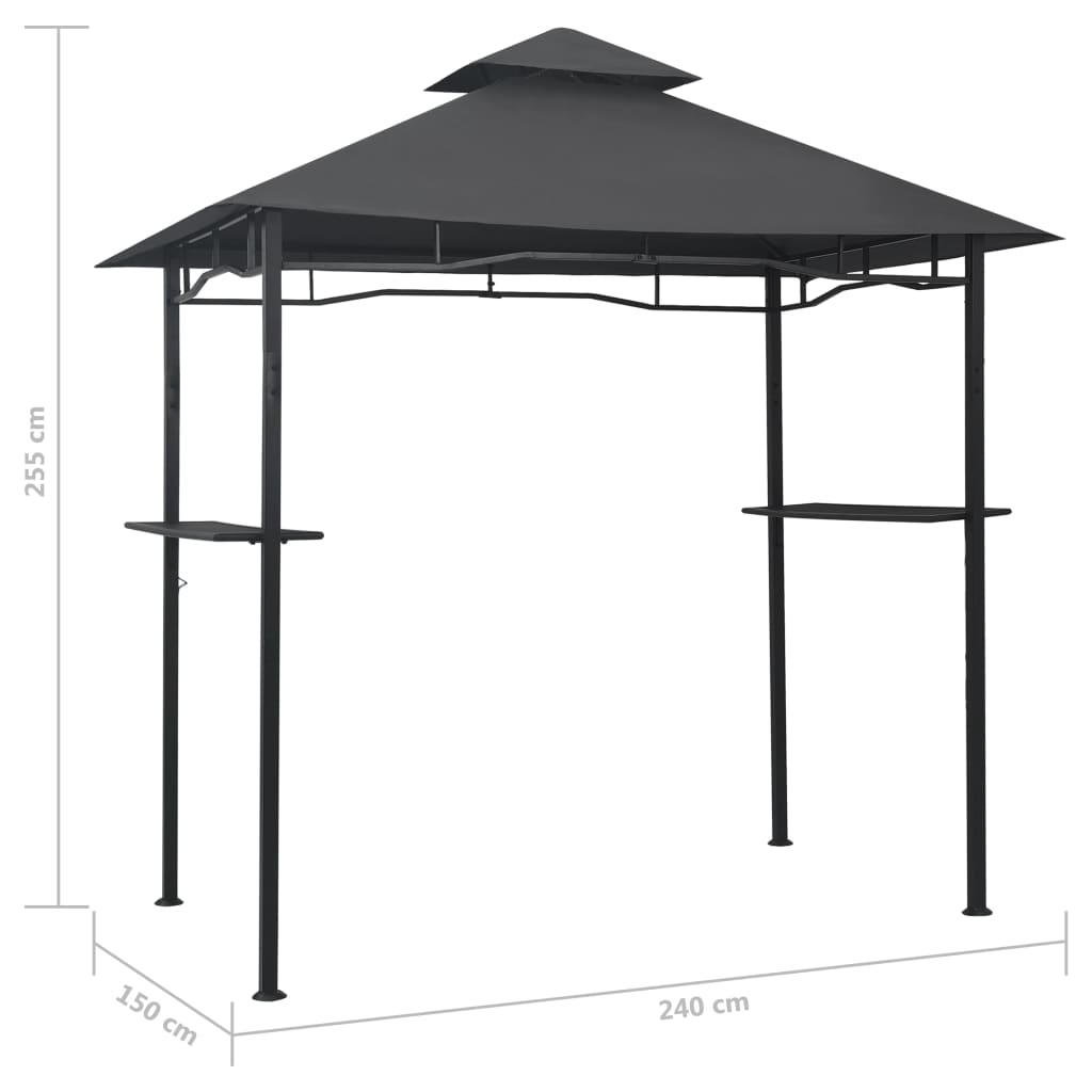 BBQ Gazebo 7.9'x4.9'x8.4' Anthracite Steel