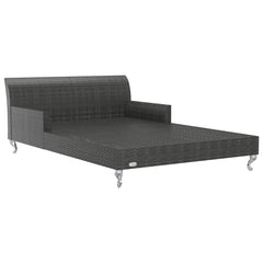 Sun Lounger Black rattan and cream white cushion