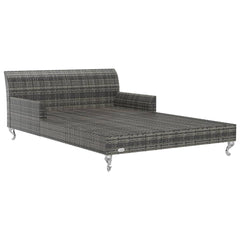 Sun Lounger Grey Rattan and Dark Grey Cushion