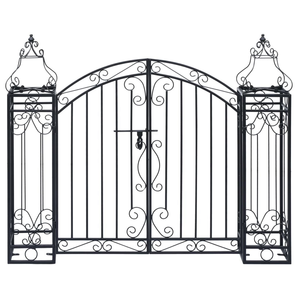 Garden Gate Black Wrought iron Medium Durable Garden Gate