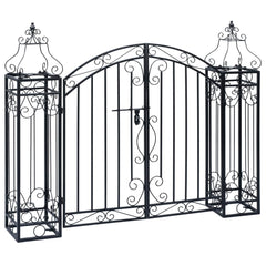 Garden Gate Black Wrought iron Medium Durable Garden Gate