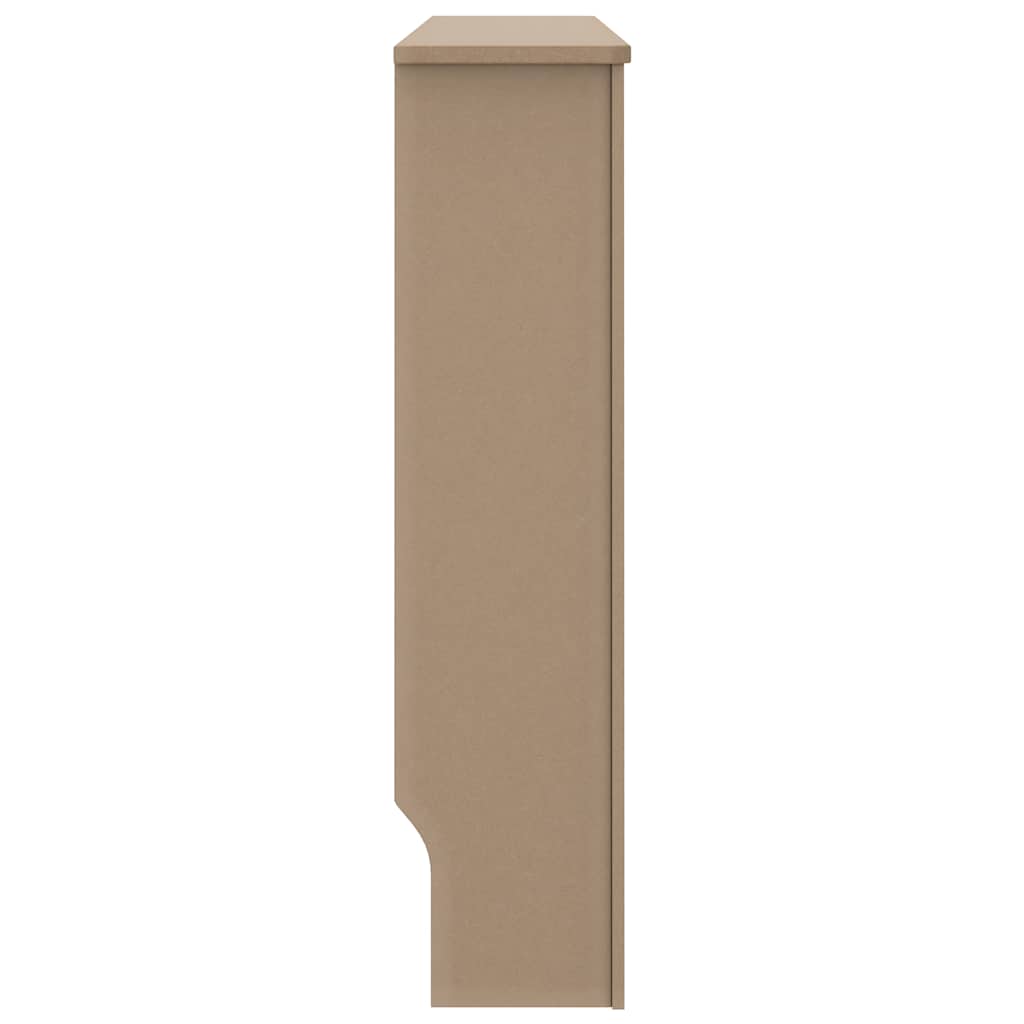 Bostome MDF radiator cover with modern vertical slatted design in beige color.