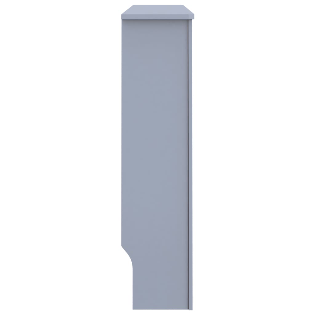 Anthracite MDF radiator cover measuring 44.1x7.5x32.1 inches with slatted front.