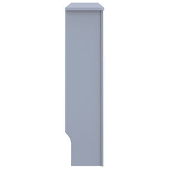 Anthracite MDF radiator cover measuring 44.1x7.5x32.1 inches with slatted front.