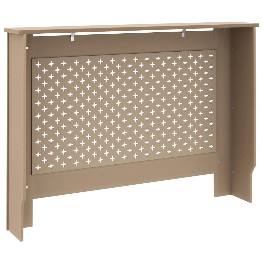 Bostome MDF radiator cover in slatted design, 44.1x7.5x32.1 inches, beige.