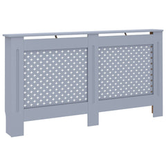 Anthracite MDF radiator cover measuring 59.8x7.5x32.1 inches with slatted panels.
