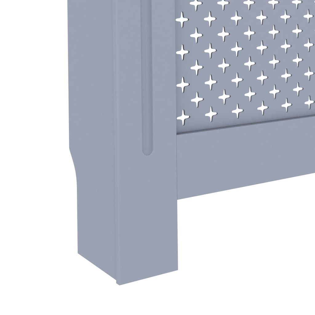 Anthracite MDF radiator cover with slatted design, measuring 59.8x7.5x32.1 inches.